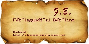 Félegyházi Bálint névjegykártya